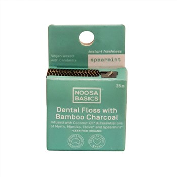 Noosa Basics Dental Floss with Bamboo Charcoal Spearmint 35m