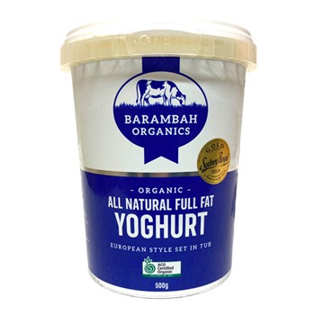 Barambah Natural Yoghurt 500g (Full Fat DARK BLUE label)