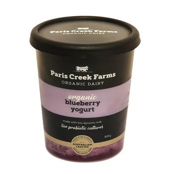 Paris Creek Organic Yoghurt Blueberry (BLACK) 500g