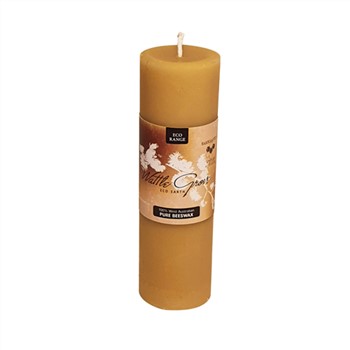 Wattle Grove Beeswax Candle Pillar Round Tall Narrow