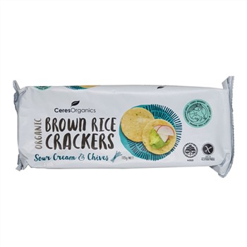 Ceres Brown Rice Crackers Sour Cream & Chives 115g