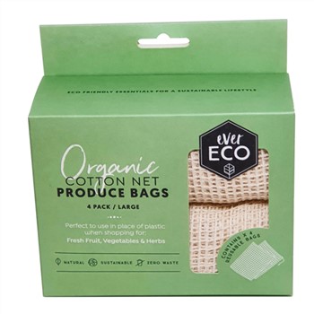 Ever Eco Reusable Produce Bags Organic Cotton Net 4 pack