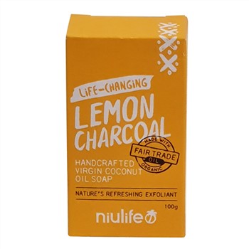 Niulife Lemon Charcoal Coconut Oil Soap 100g