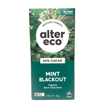 Alter Eco Mint Blackout 90% Chocolate 75g